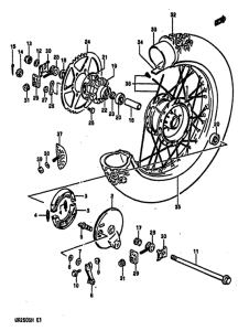DR250 Rear wheel complete assy