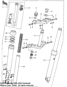 KL250 Вилка передней оси