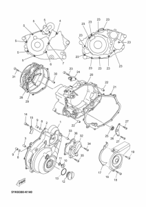 MT03 Crankcase cover ass`y  (v