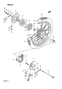 FB50 Rear wheel complete assy
