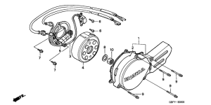 CR80R Left crankcase cover /  generator