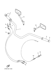 XVS650 Steering handle. cable