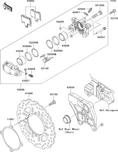 ZX1400 Задний тормоз