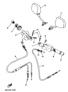 TZR80RR Manillar-cables