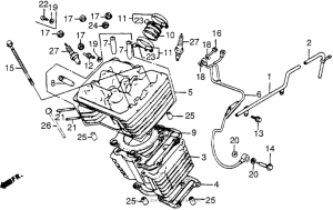 VT500C Передняя головка цилиндров