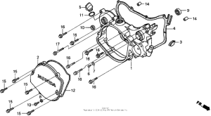 CR125R Крышка картера правая