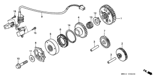 RVF750 Pulse generator /  starting clutch
