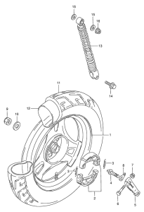 AE50 Rear wheel complete assy