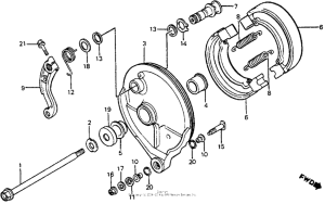 CR125R Rear brake panel 83