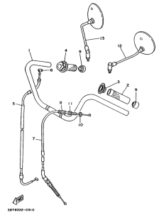 XV535 Steering handle. cable