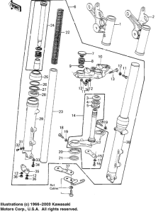 KZ1000 Вилка передней оси