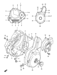 DR350 Crankcase cover ass`y  (v