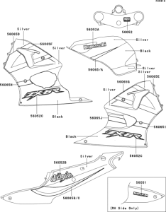 ZX600 Decals(silver / black)(cn)(zx600-j3)