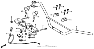 XL185 Handlebar + top bridge