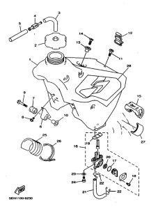 WR250Z Топливный бак