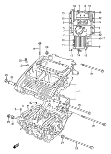 GS500 Картер двигателя