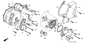 XRV750 Left crankcase cover /  water pump / rear cover