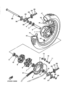 TDR250 Заднее колесо в сборе