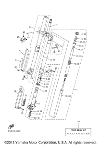 WR450F Передняя вилка