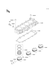ZX600 Цилиндр и поршни