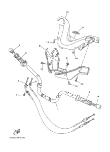 XP500 Manillar & cable