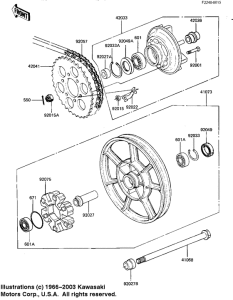 KZ1100 Rear wheel / hub / chain