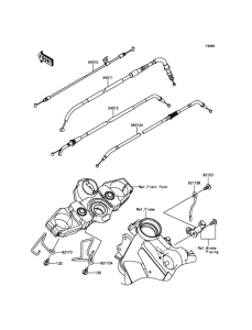 KLE650 Тросы управления