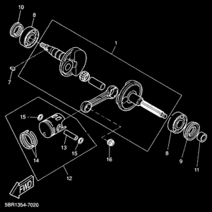 YQ50 Коленчатый вал и Поршень