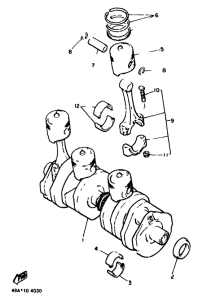 XJ600 Коленчатый вал и поршни