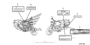 VT750RS Лейбл предостережения