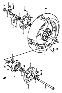 GSX-R1100 Rear wheel complete assy