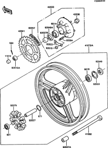 ZX550 Задняя ступица колеса