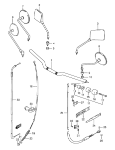 GS125 Handlebar - front cable