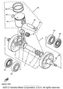YZ490N Crankshaft-piston