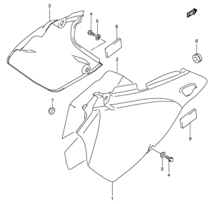 DR-Z400 Обтекатель задний