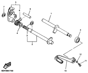 TT600R Вал переключения