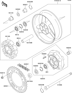 ZX1100 Задняя ступица колеса