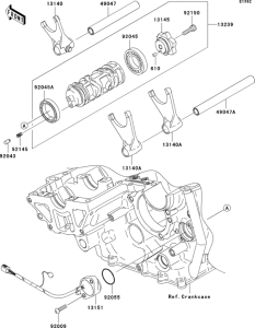 ZX1000 Валы и вилки переключения передач