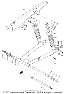 TX750 Rear arm - rear cushion - chain case