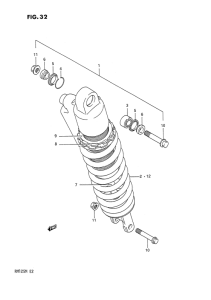 RM125 Абсорбер удавный в сборе задний