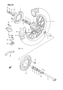 RMX250 Rear wheel complete assy