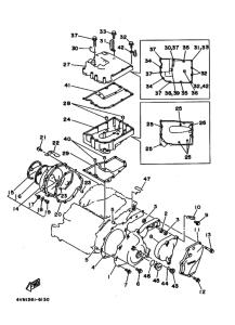 TRX850 Crankcase cover ass`y  (v