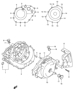 SV650 Crankcase cover ass`y  (v