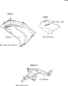 EX650 Decals(green)(ecf)