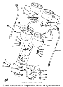 XS400_2F - 1979 Спидометр-тахометр