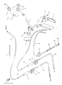 YN50R Steering handle. cable