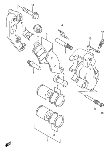 RMX250 Передний суппорт