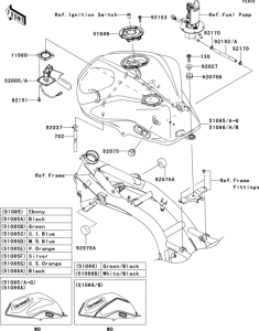 ZR750 Топливный бак