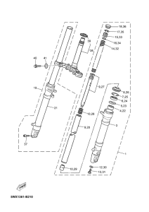 TZR50 Передняя вилка