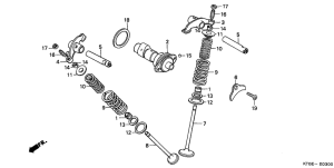 XR200R Распред вал / клапана